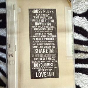 Black and White House Rules Wall Art